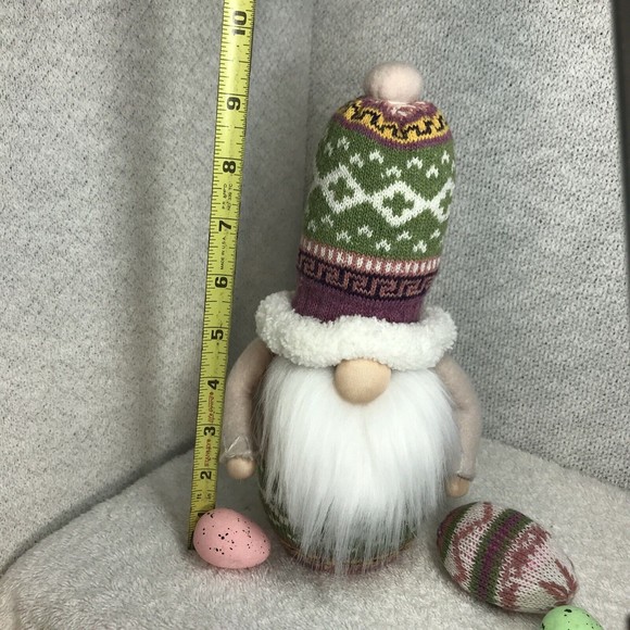 Handmade Multicolored Plush Easter Egg Gnome & Eggs Home Decor Egg Gnome - Picture 4 of 6